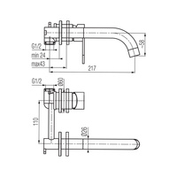 TUBE Bateria umywalkowa podtynkowa