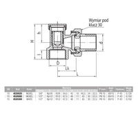 VECTOR Zawór grzejnikowy powrotny kątowy typ ZO-K-10, niklowany 3/8