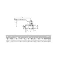 Kurek kulowy pełnoprzelotowy do gazu nikl z dźwig. Stal. (DSt) 4TECH (wersja N-N) 1