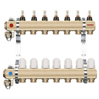 Rozdzielacz 10-drogowy z zaworami termostatycznymi i przepływomierzami, standard