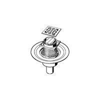 Wpust VIEGA 49363 z 1 przyłączem DN 50, odpływ poziomy, kratka 100x100mm stal