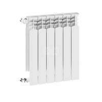 Grzejnik żeberkowy KFA Armatura G600F/6 aluminium, podłączenie boczne 672 x 483 mm, kolor biały