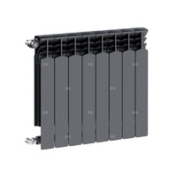 Grzejnik żeberkowy KFA Armatura G600F/8 aluminium, podłączenie boczne 672 x 644 mm, kolor grafit