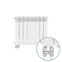 Grzejnik żeberkowy KFA Armatura G500F/D/8 aluminium, podłączenie dolne, lewe, proste 572 x 644 mm, kolor biały