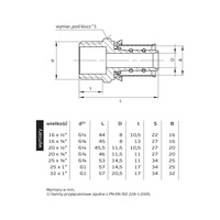 731 O16xG1/2 Z Złączka wkrętna-nypel klasa 1/10 5/6 16x2 CuZn typ "U"