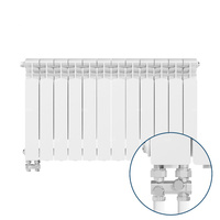 Grzejnik żeberkowy KFA Armatura G500F/D/12 aluminium, podłączenie dolne, lewe, proste 572 x 966 mm, kolor biały