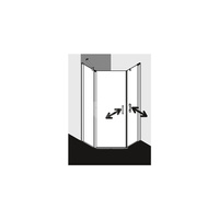 Kermi kabina pięciokątna PEGA 47L 0900x1850 865-890 SIHG SR Opaco Clean