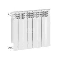 Grzejnik żeberkowy KFA Armatura G600F/8 aluminium, podłączenie boczne 672 x 644 mm, kolor biały