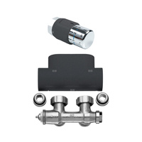 Zawór termostatyczny kątowy, zestaw, kolor Anthracite Grey