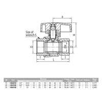 Zawór kulowy VALVEX Tryton mosiądz niklowany, PN40 3/4'' GW, uchwyt: motylek