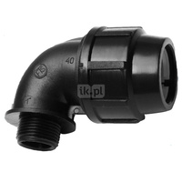Kolano 90' MAGNAPLAST do rur PE PN16, 32 mm x 1/2'' (zs x GZ)