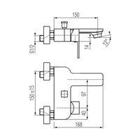 LOFT Bateria wannowa ścienna ( bez akcesoriów )