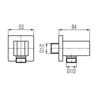 KVADRO PLUS przyłącze kątowe black mat