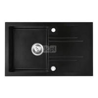 MEZZO II zlewozmywak granitowy 1-komorowy 48/78, grafit