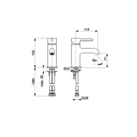 Bateria umywalkowa stojąca KFA Armatura MOZA click clack, czarny, montaż blat / otwór na baterię