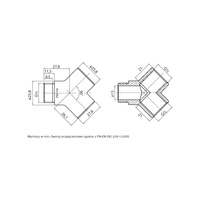 PHA-352 G1/2 WZ TYP "Y" PN16 Trójnik chromowana wzmocniony CuZn-C