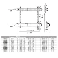 Rozdzielacz hydrauliczny VALVEX Proff K1-2 mosiądz GW 1'', odgałęzień: 2 (1''), do CO