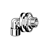 Przepust ścienny 90' VIEGA 3426 dwuczęściowy, kątowy, brąz / brąz, 15 mm, 1/2'' x 15 mm (gw x gw), 30 mm