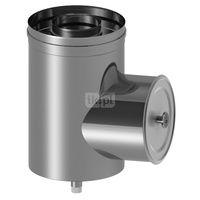 Podstawa komina z odwodnieniem i rewizją JEREMIAS CLV262 stal nierdzewna fi 180/350