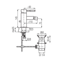 VEGANE Bateria bidetowa ze spustem