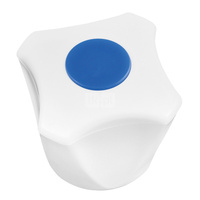 Pokrętło do baterii 4-kątne białe z zaślepką niebieską