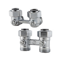 Moduł przyłączeniowy kątowy QIK mosiądz (niklowanie) 3/4'' x 1/2'' do grzejników