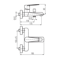 QUASAR Bateria wannowa ścienna