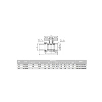 Zawór kulowy VALVEX Oro mosiądz niklowany, PN16 1/2'' GZ x GW z półśrubunkiem, uchwyt: motylek