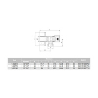 Zawór wodny VALVEX Trangle GZ 1/2'' x GZ 3/4''