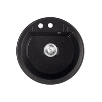 MEZZO II zlewozmywak granitowy 1-komorowy fi51, grafit shine