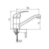 GALEO Bateria umywalkowa stojąca z krótką obrotową wylewką