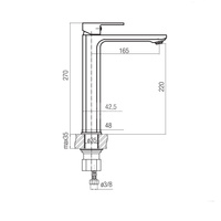 LOFT Bateria umywalkowa stojąca wysoka (wys. 270 mm)