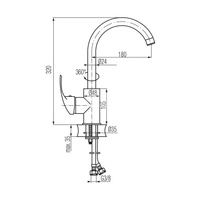 ANGELO Bateria kuchenna stojąca z dźwignią z boku