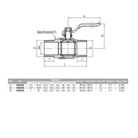 Zawór kulowy VALVEX Onyx mosiądz niklowany, PN40 1'' GZ, uchwyt: dźwignia