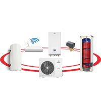 Hybrydowy system grzewczy: pompa ciepła PRIMA S 1F R32 8GT (typu SPLIT) + wymiennik c.w.u. do pomp ciepła TOWER GRAND 200 l + bufor 60 l + zawór trójdrogowy + komplet elektryczny + centrala Sinum Lite